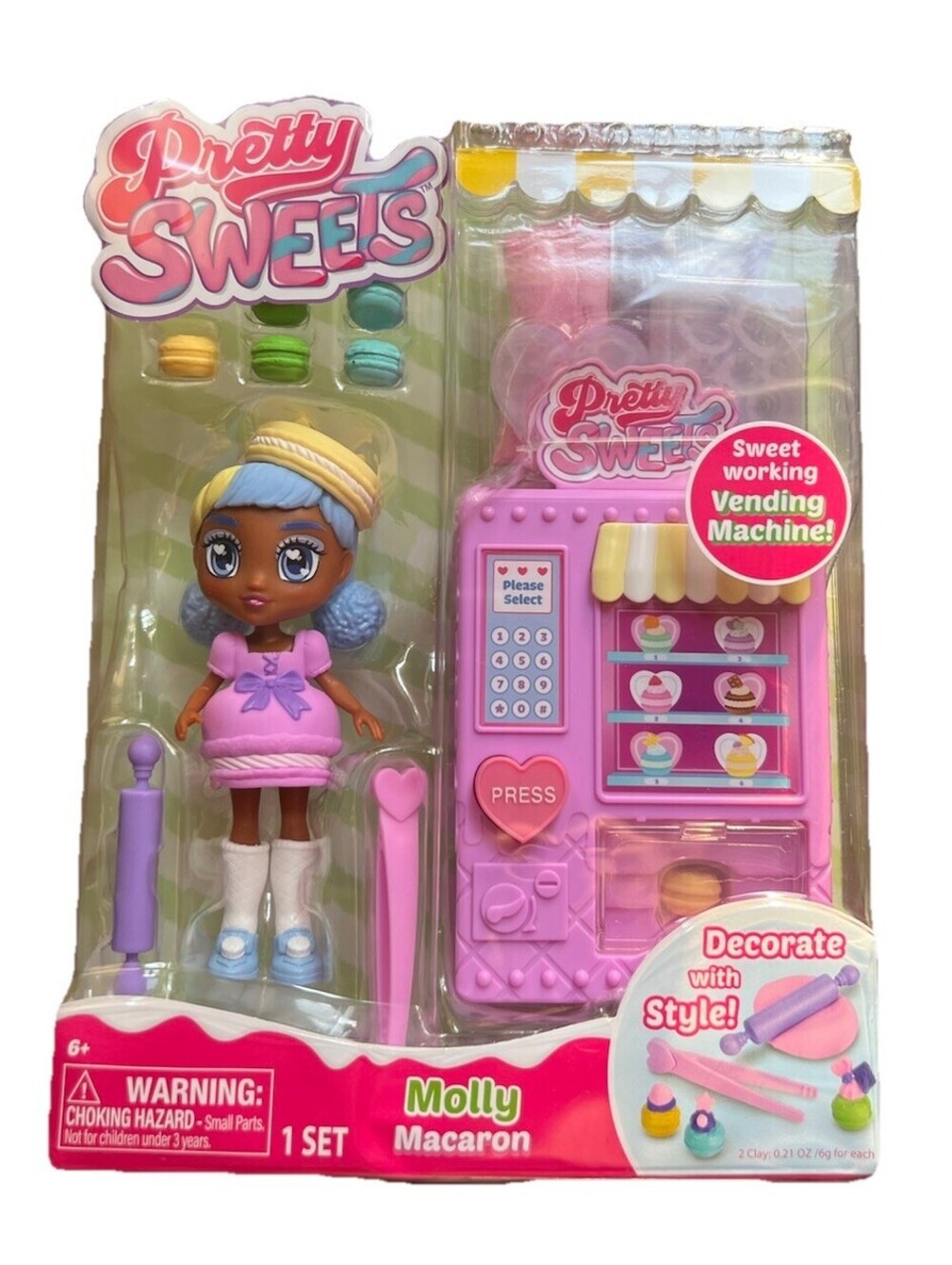 Pretty Sweets Molly Macaron 5” Doll and Vending Machine Playset New